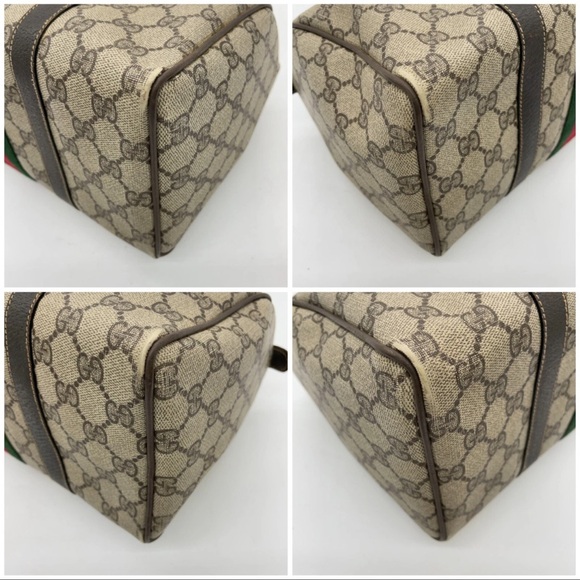 Auth Gucci GG Supreme Sherry Line
PVC Brown Mini Boston Bag - Picture 14 of 16